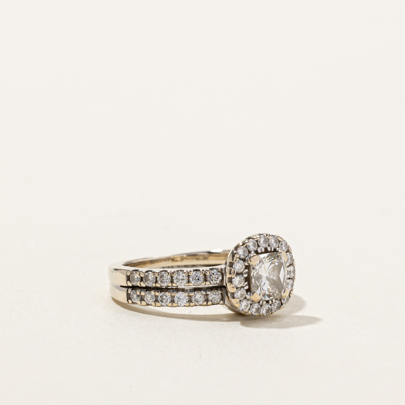 Halo Diamond Soldered Engagement Ring | 1.03ctw | SZ 3.75 |