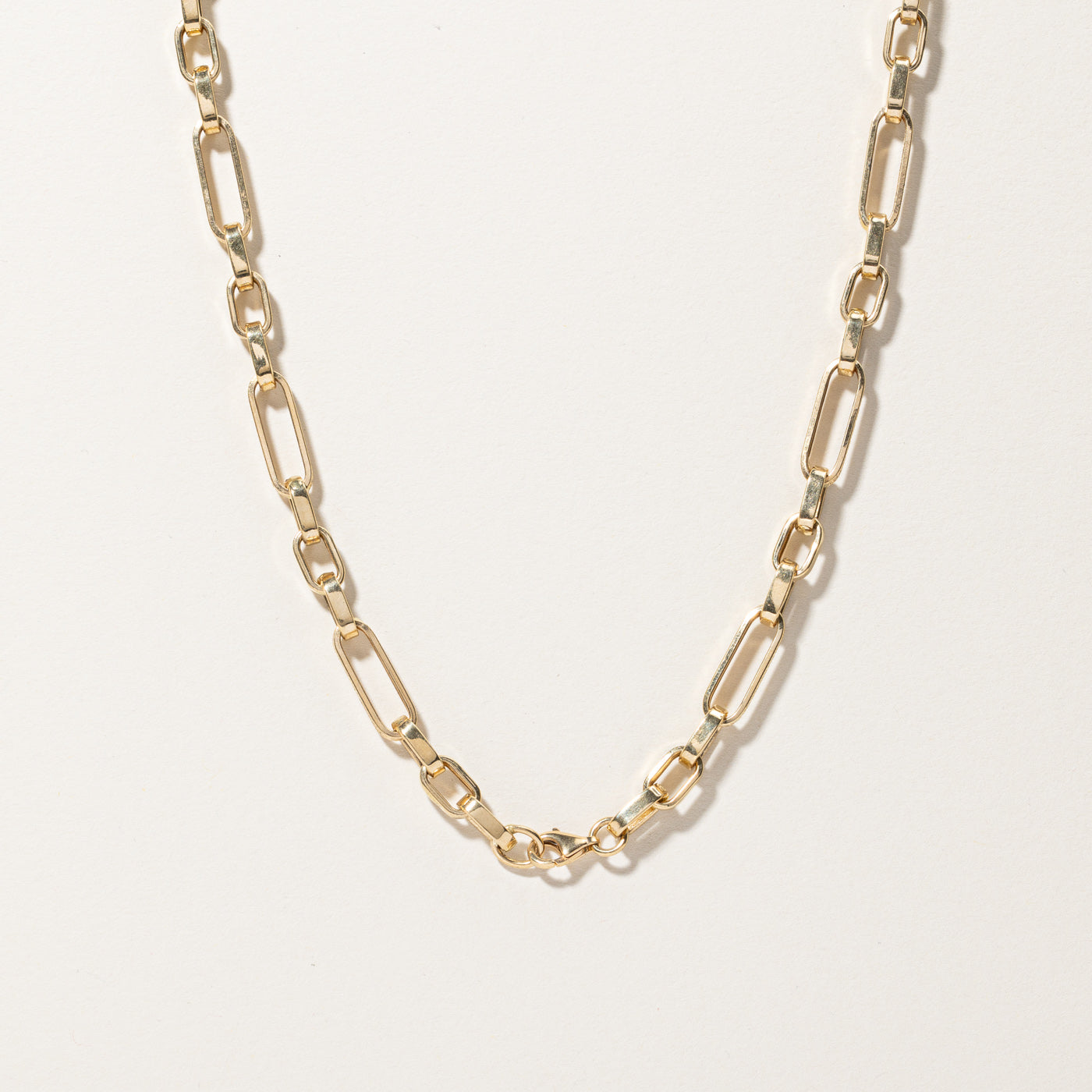 Textured Trombone Link Necklace | 20"|