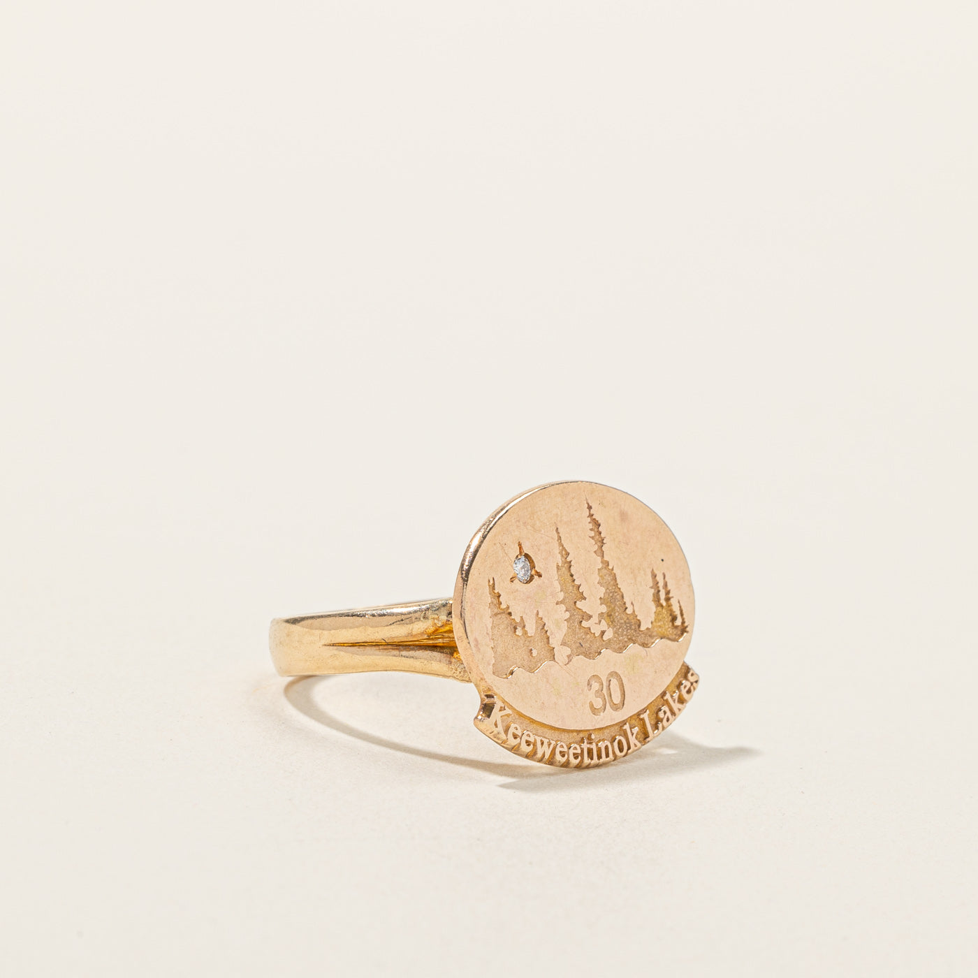 Bague en or « Lacs Keeweetinok » | 0,02 ct | Taille 7,75 |
