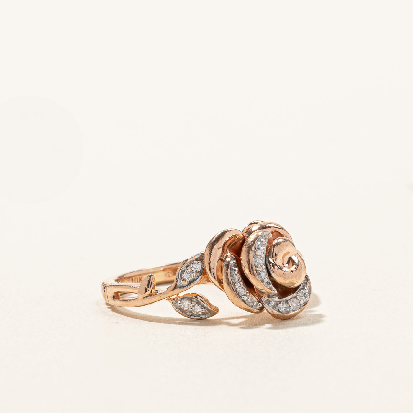 Disney' Rose Design Diamond Ring | 0.10ctw | SZ 5 |