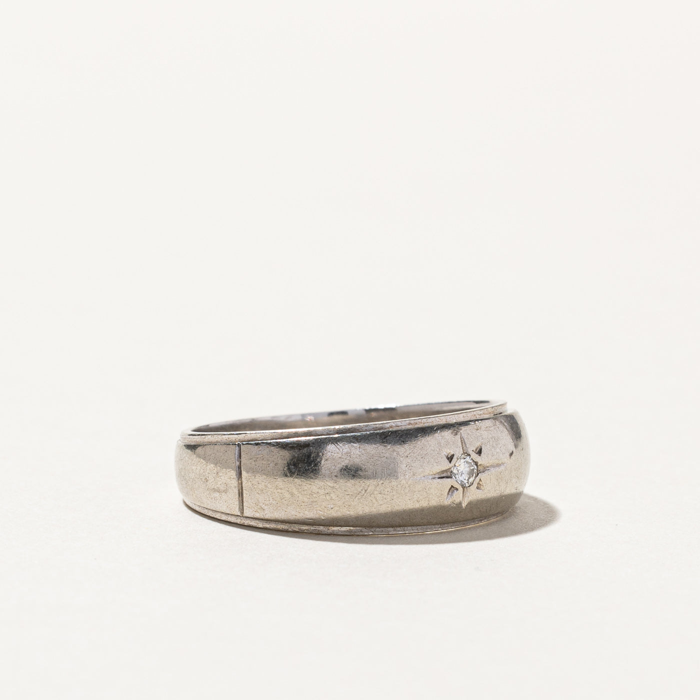 White Gold Starburst Diamond Band | 0.03ct | SZ 10 |