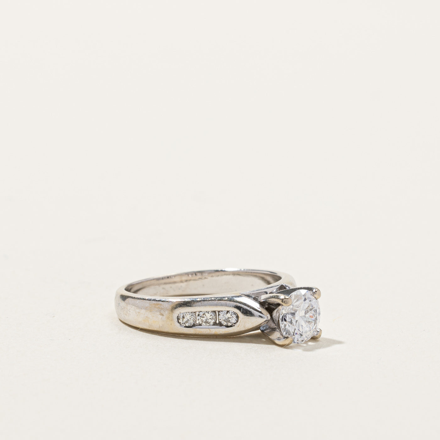 High Set Diamond Engagement Ring | 0.89ctw SI1 E | SZ 6 |