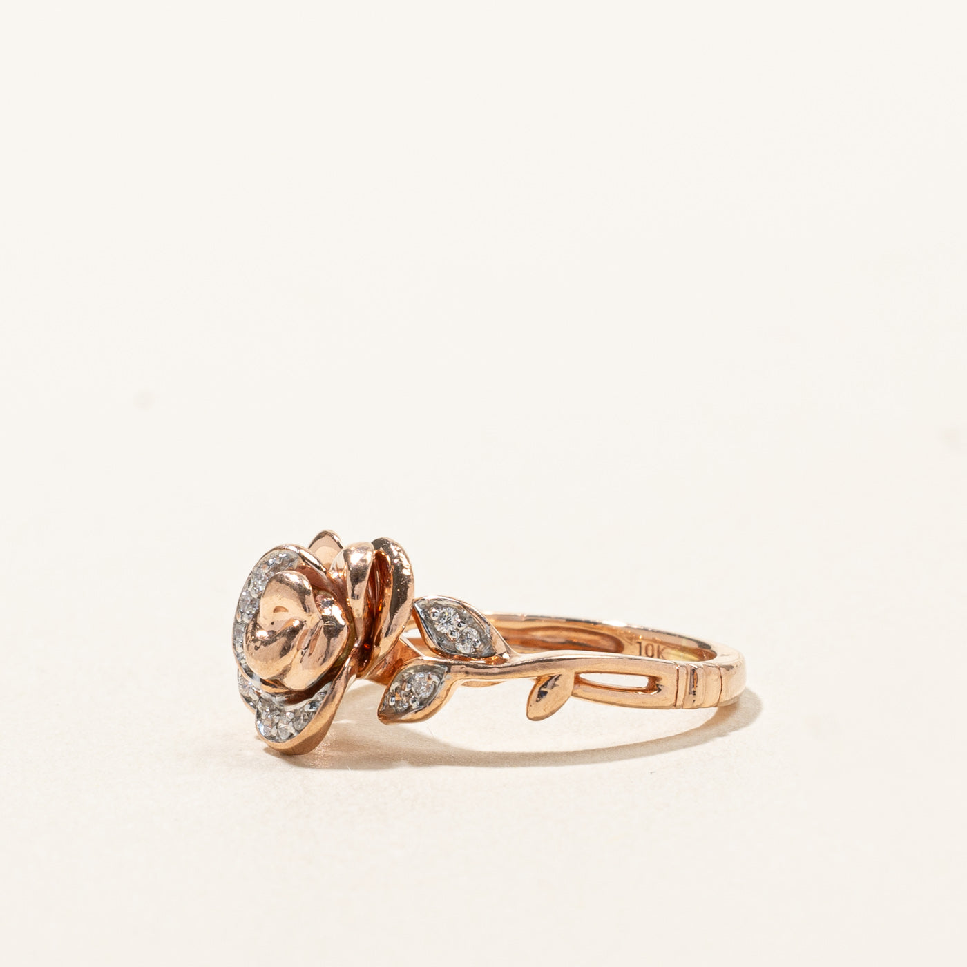 Disney' Rose Design Diamond Ring | 0.10ctw | SZ 5 |