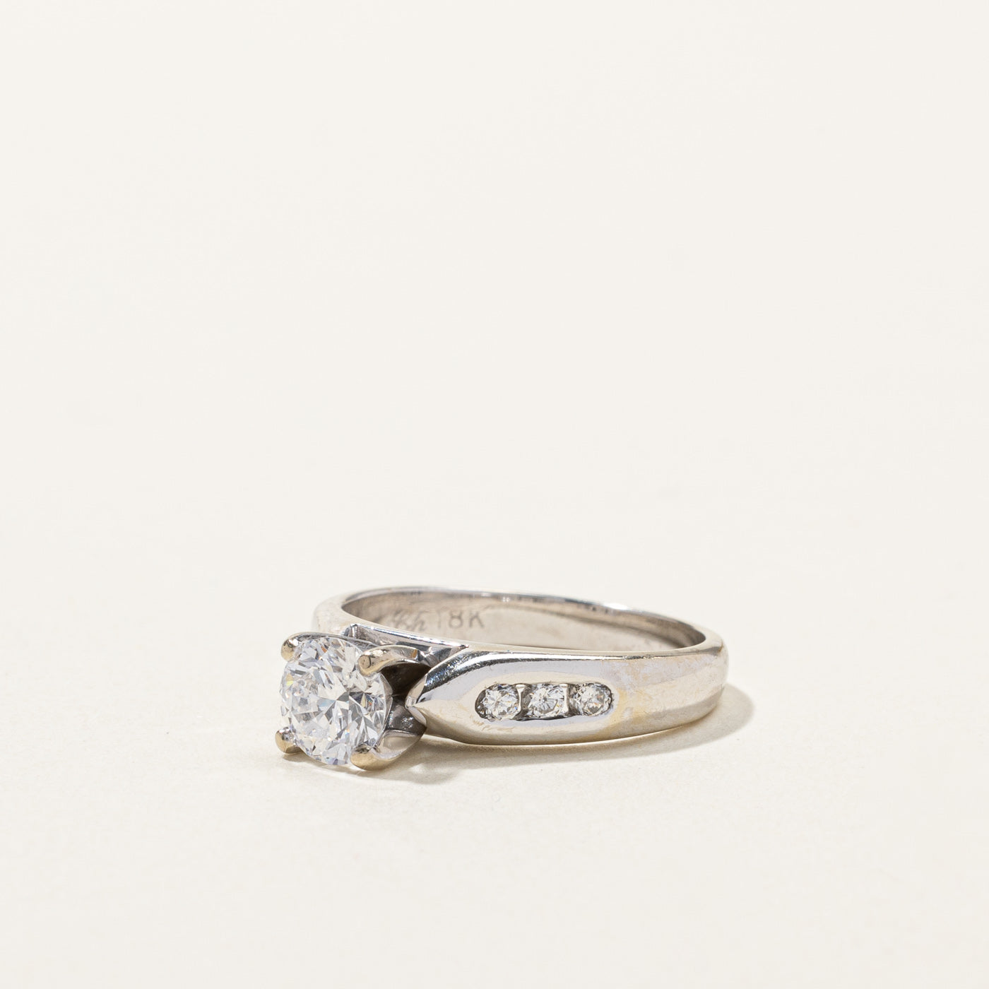 High Set Diamond Engagement Ring | 0.89ctw SI1 E | SZ 6 |