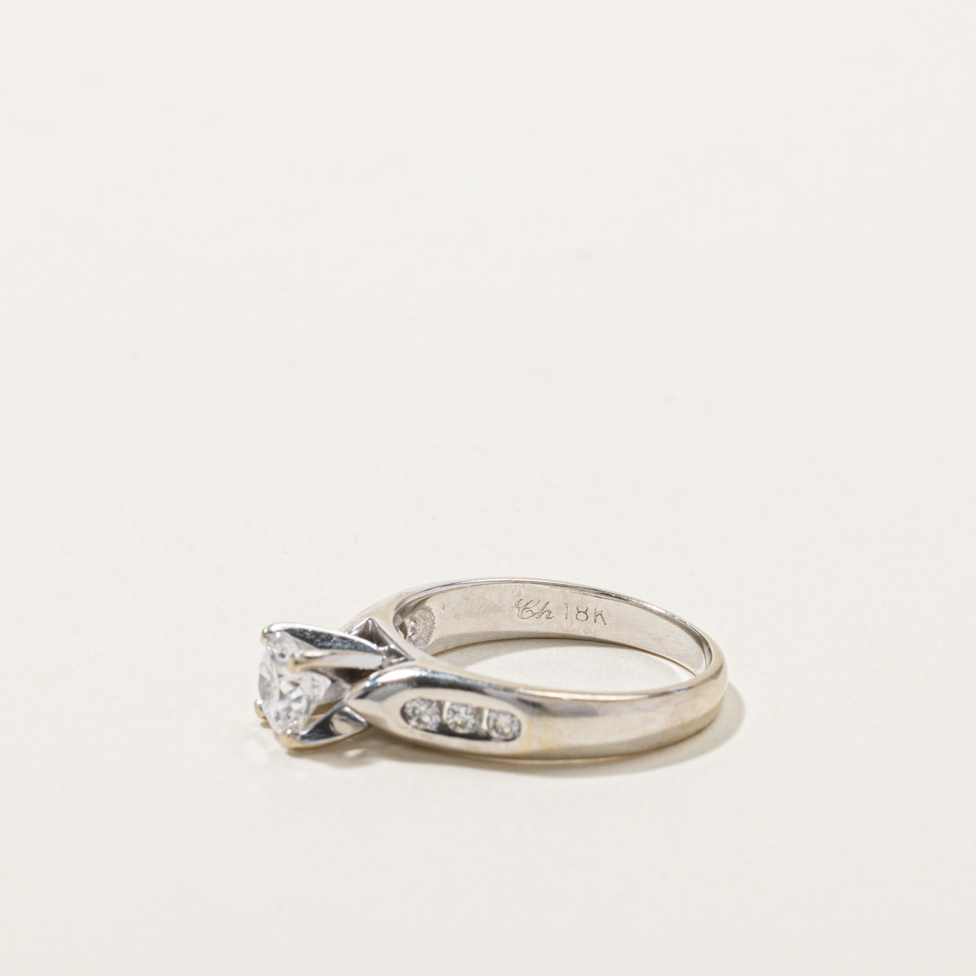 High Set Diamond Engagement Ring | 0.89ctw SI1 E | SZ 6 |