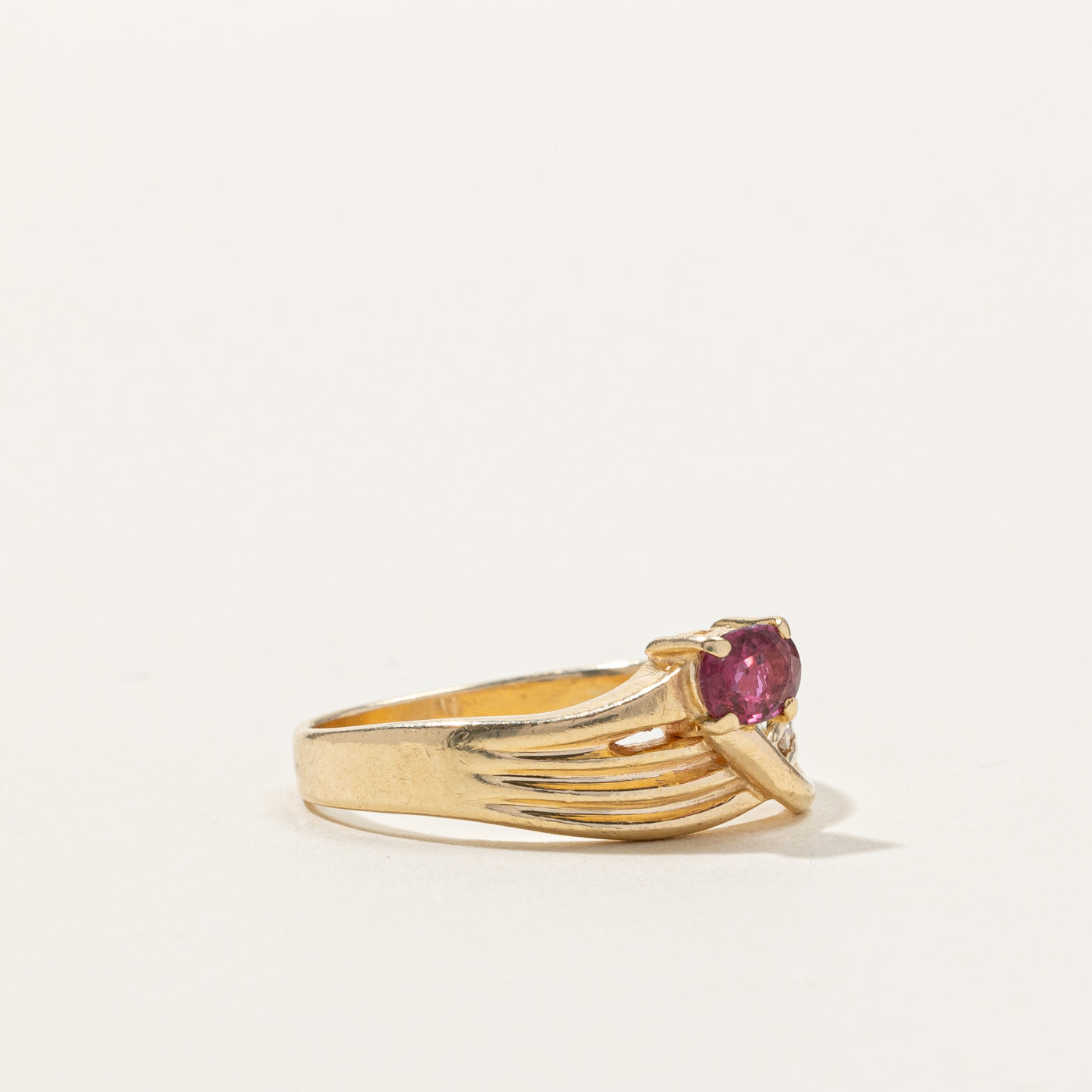 Bypass Ruby & Diamond Ring | 0.25ct | 0.08ctw | SZ 7.25 |