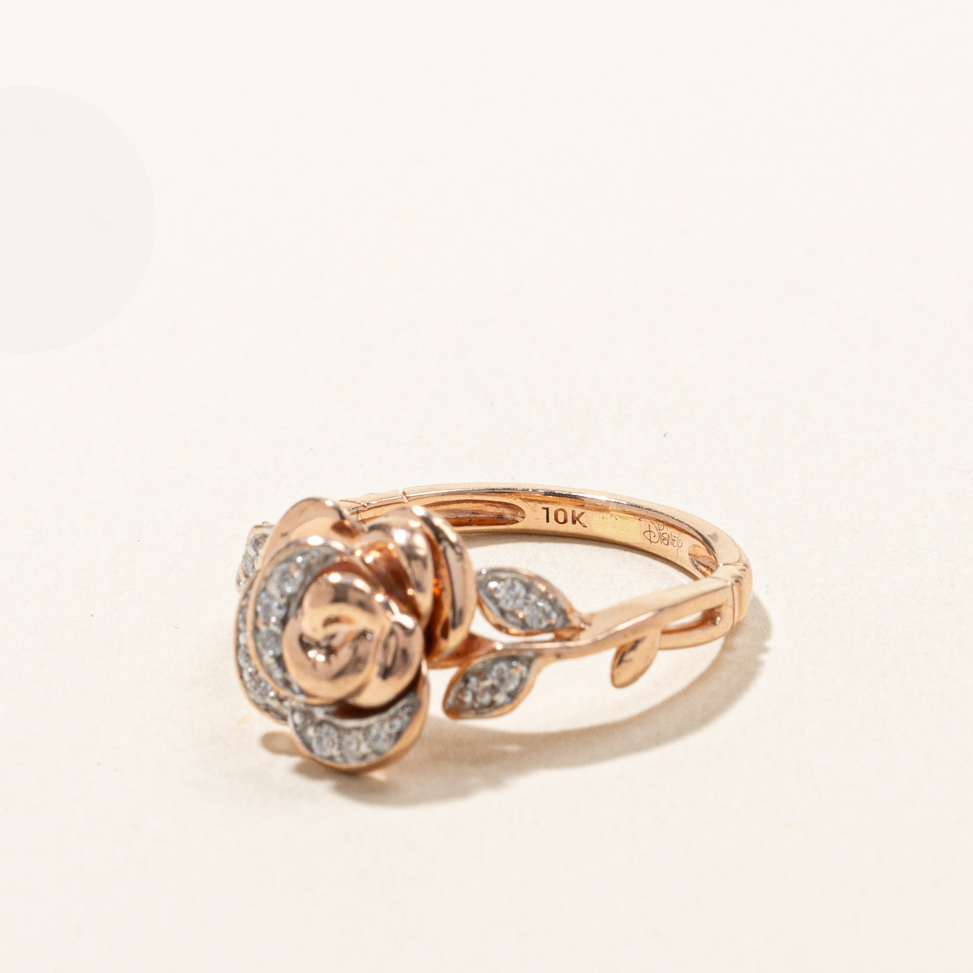 Disney' Rose Design Diamond Ring | 0.10ctw | SZ 5 |