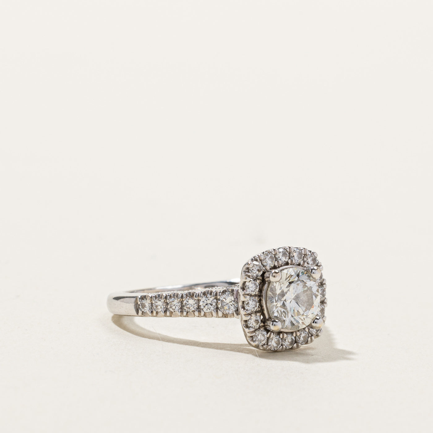 Halo Diamond Engagement Ring | 1.37ctw I1/I2 H | SZ 6 |
