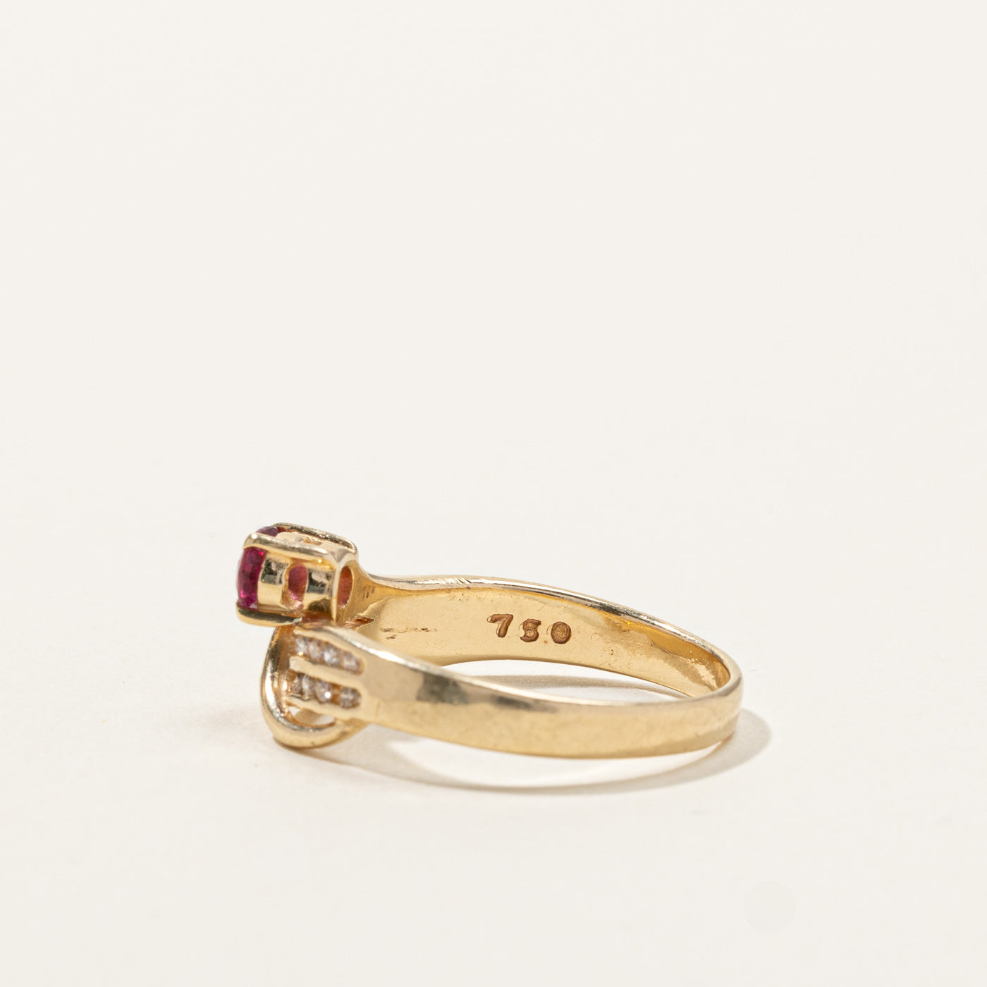 Bypass Ruby & Diamond Ring | 0.25ct | 0.08ctw | SZ 7.25 |