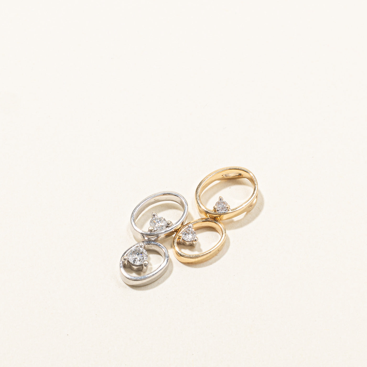 Two Tone Gold Diamond Circles Pendant | 0.30ctw |
