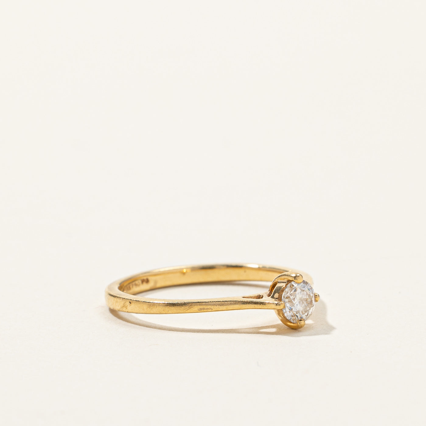 Bague solitaire en diamant | 0,24 ct | Taille 6,75 |