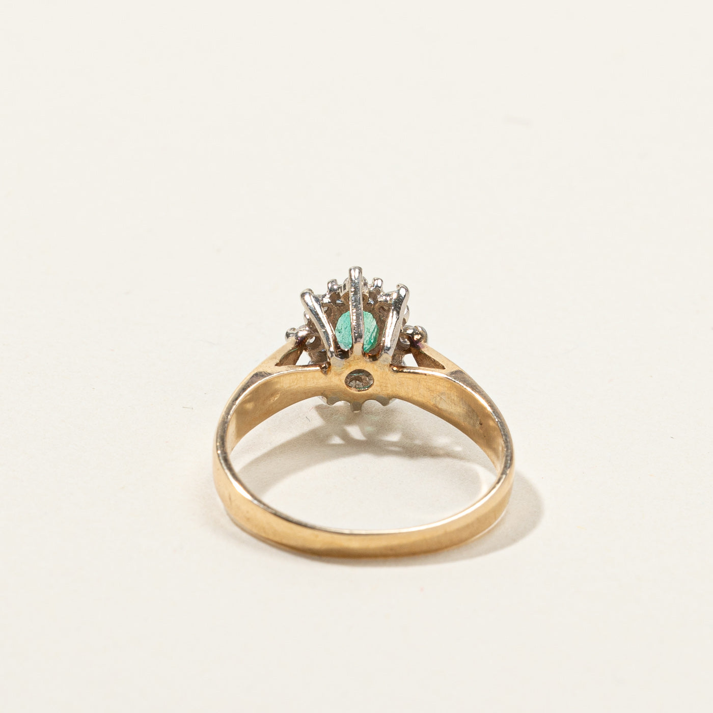 Emerald & Diamond Cocktail Ring | 0.16ct | 0.12ctw | SZ 5.75 |