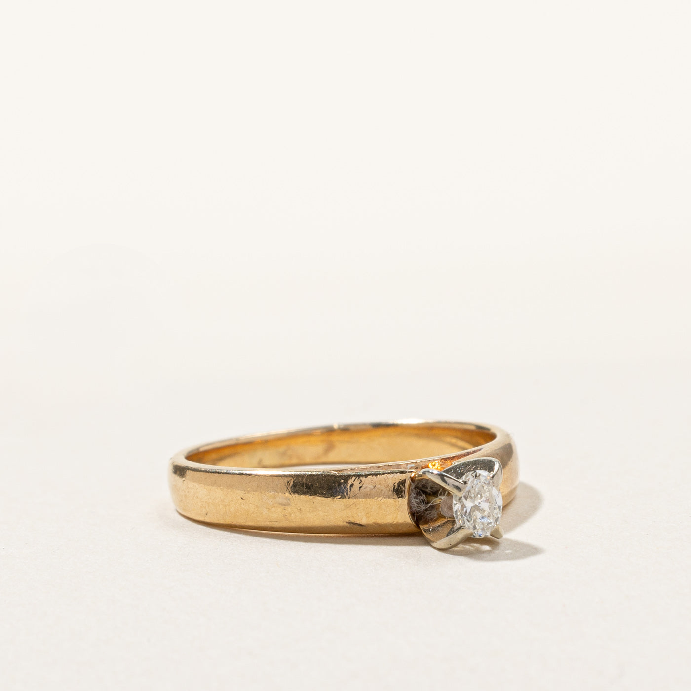 Solitaire Oval Cut Diamond Ring | 0.10ct | SZ 5 |