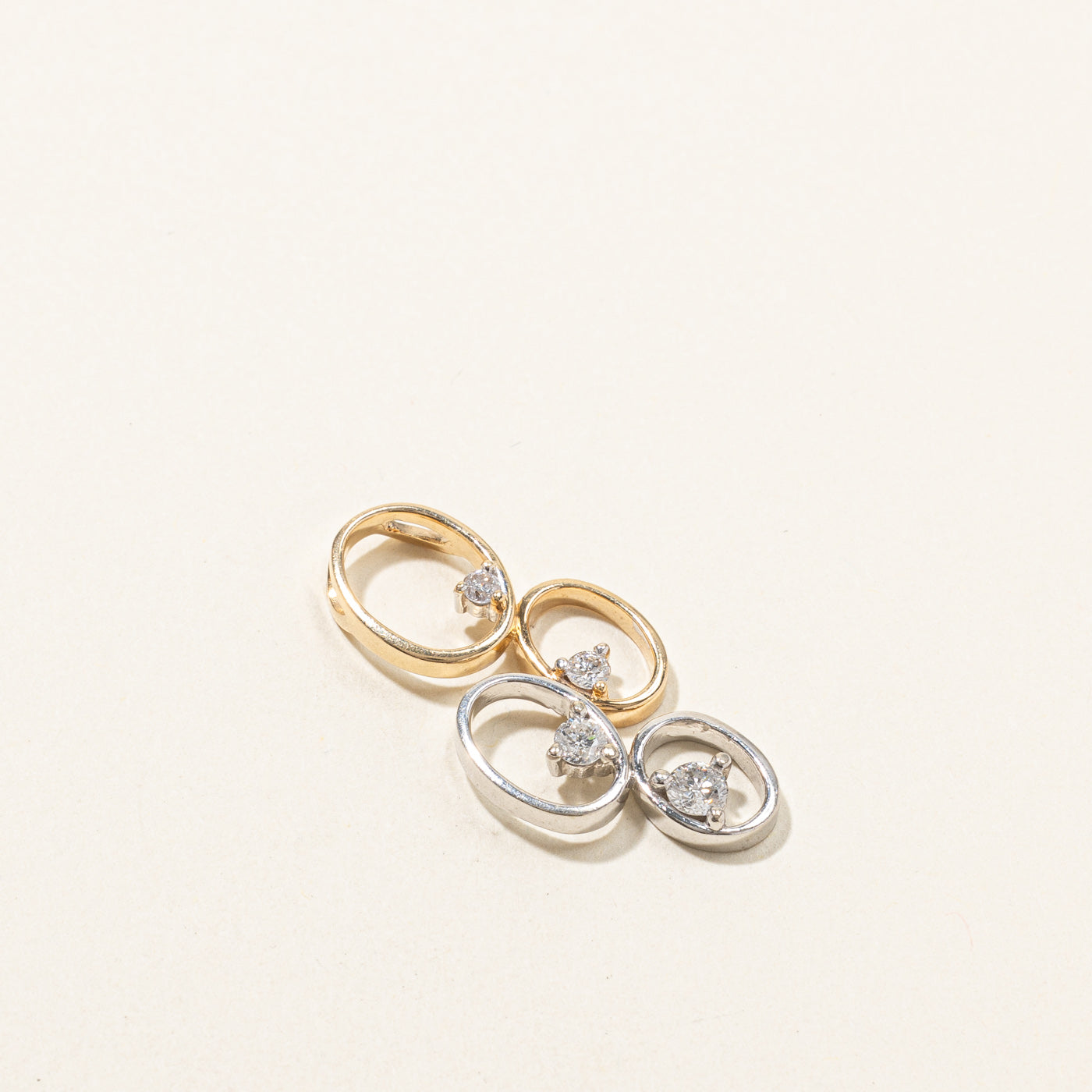 Two Tone Gold Diamond Circles Pendant | 0.30ctw |