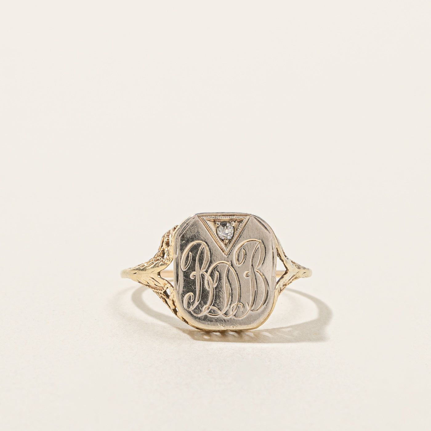 Signet "BDB" Diamond Ring | 0.02ct | SZ 6 |