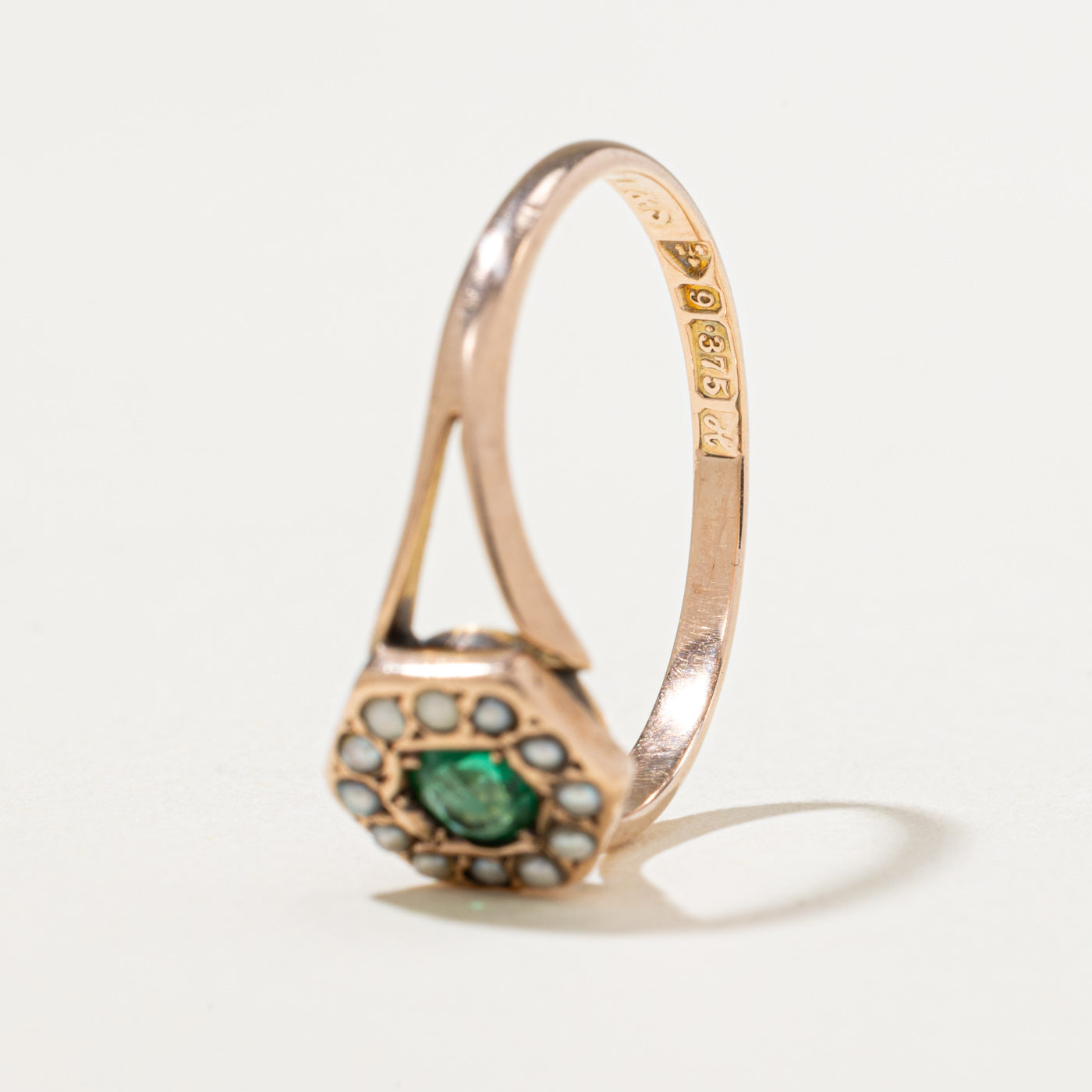1908 Chester Garnet & Seed Pearls Ring | 0.02ctw | SZ 7