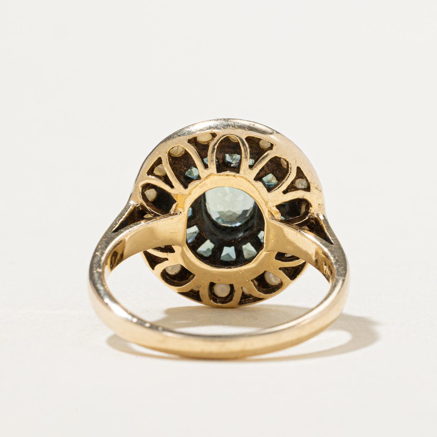 Green Sapphire & Seed Pearl Ring | 1.35ctw | SZ 5.75