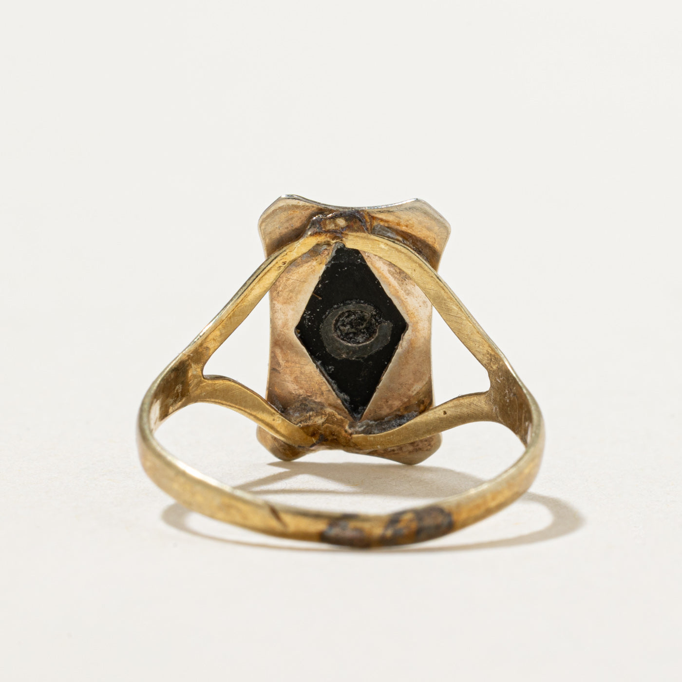 Onyx & Seed Pearl Tapered Ring | 0.55ctw | SZ 5.25