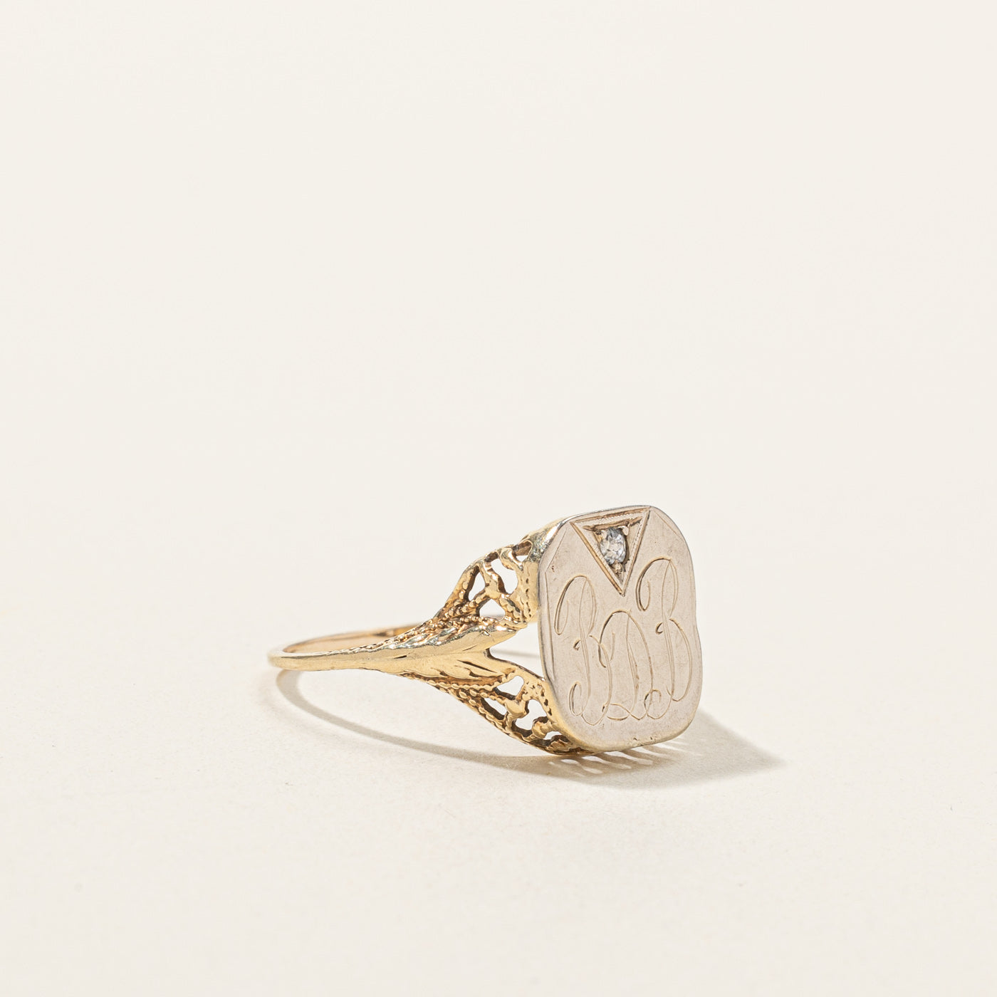 Signet "BDB" Diamond Ring | 0.02ct | SZ 6 |