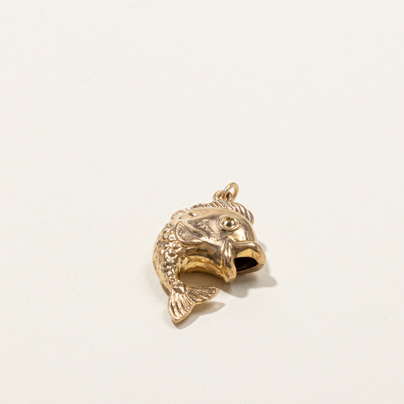 Gold Puffed Fish Charm