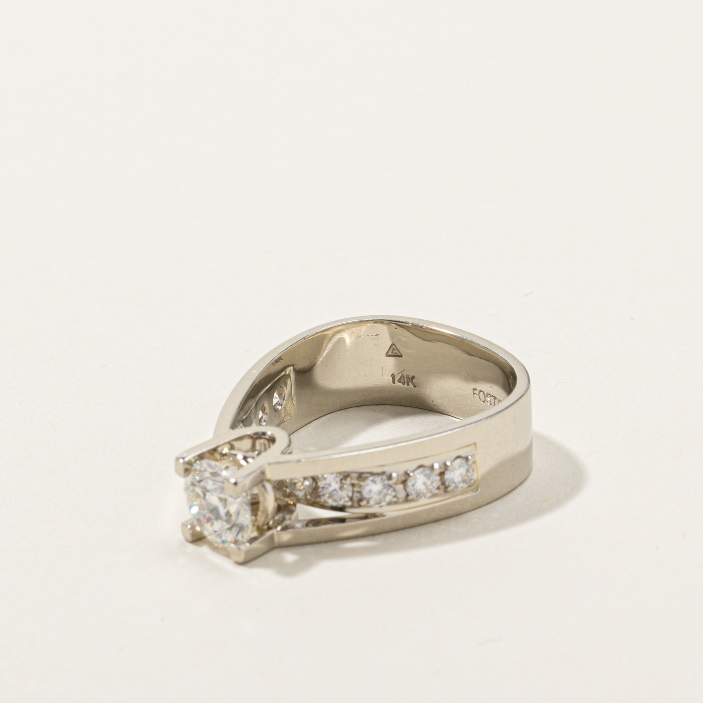 High Set Diamond Engagement Ring | 1.01ct SI1 H, 0.50ctw | SZ 6.25 |