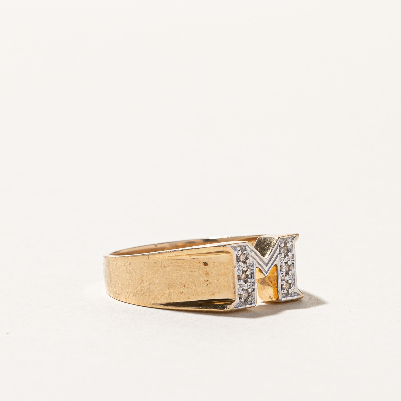 Diamond M Letter Ring | 0.06ctw | SZ 8.5 |
