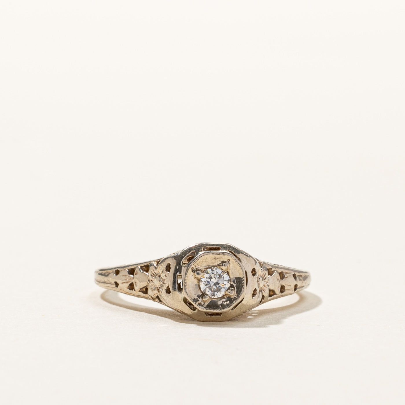 Solitaire Diamond Vintage Ring | 0.05ct | SZ 6 |