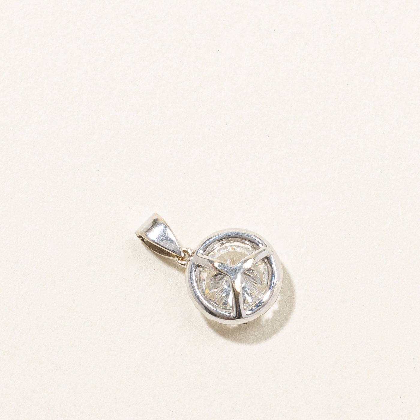Diamond White Gold Halo Pendant | 1.19ctw SI2 E |