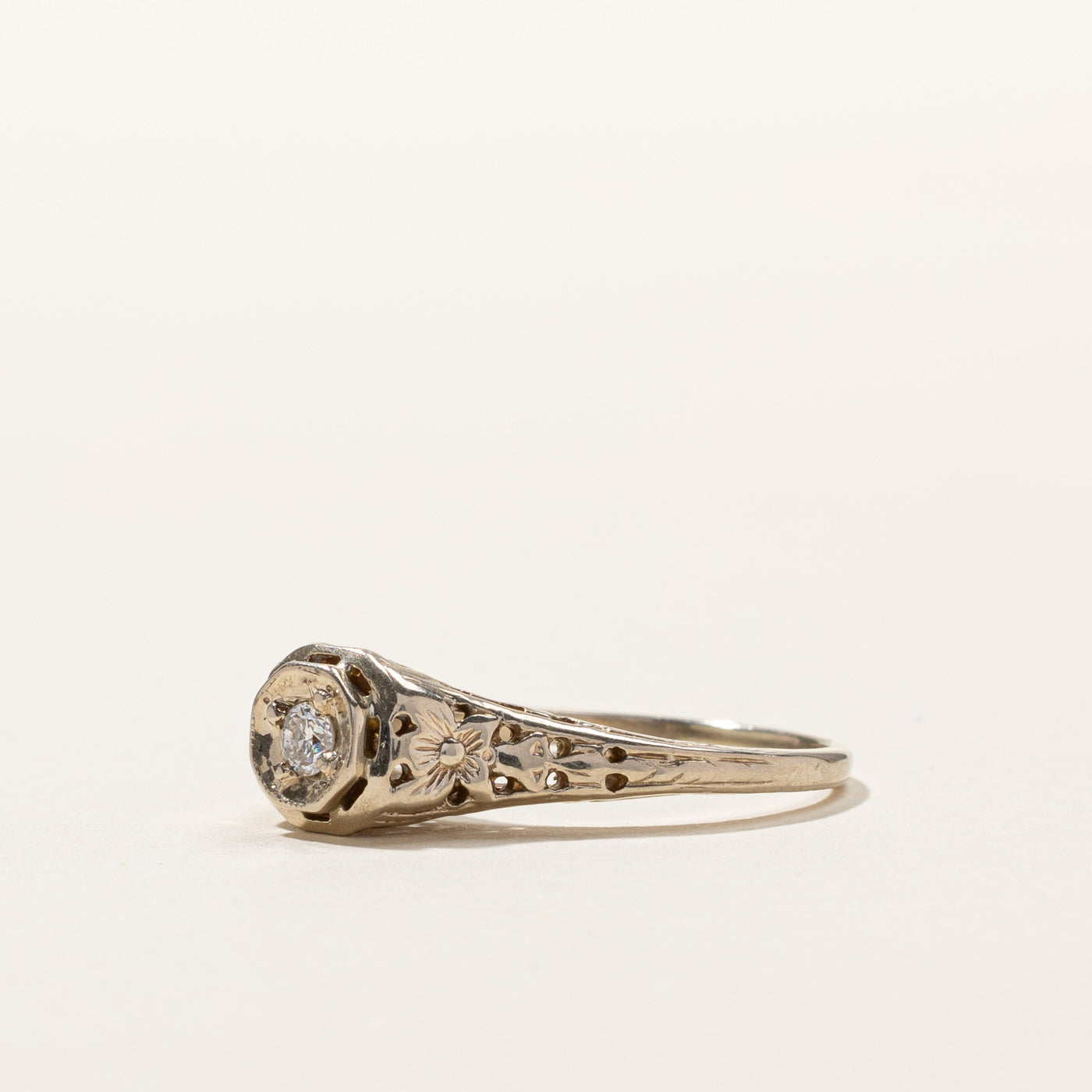 Solitaire Diamond Vintage Ring | 0.05ct | SZ 6 |