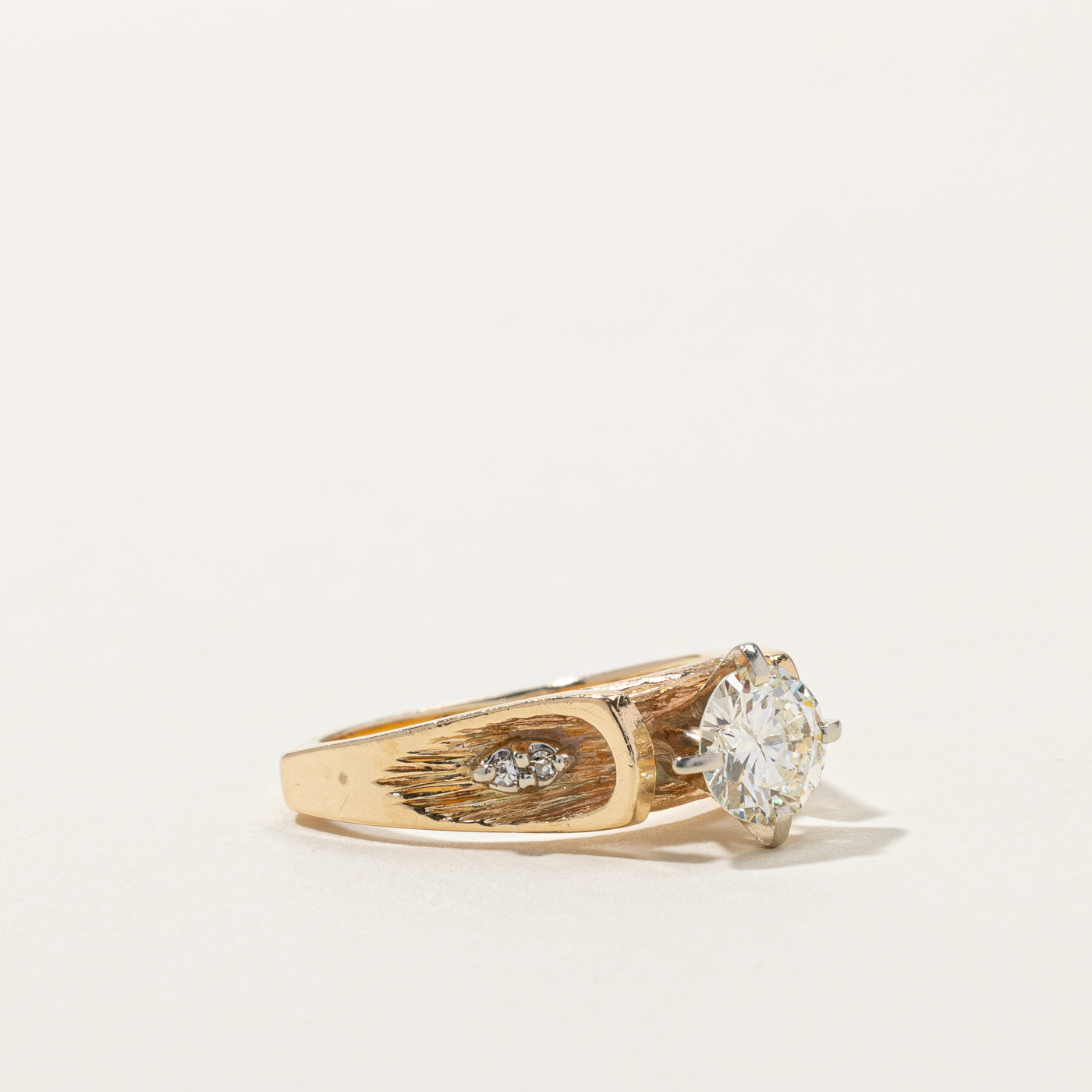 High Set Diamond Engagement Ring | 1.01ct VS2/SI1 H/I, 0.08ctw | SZ 6.5 |