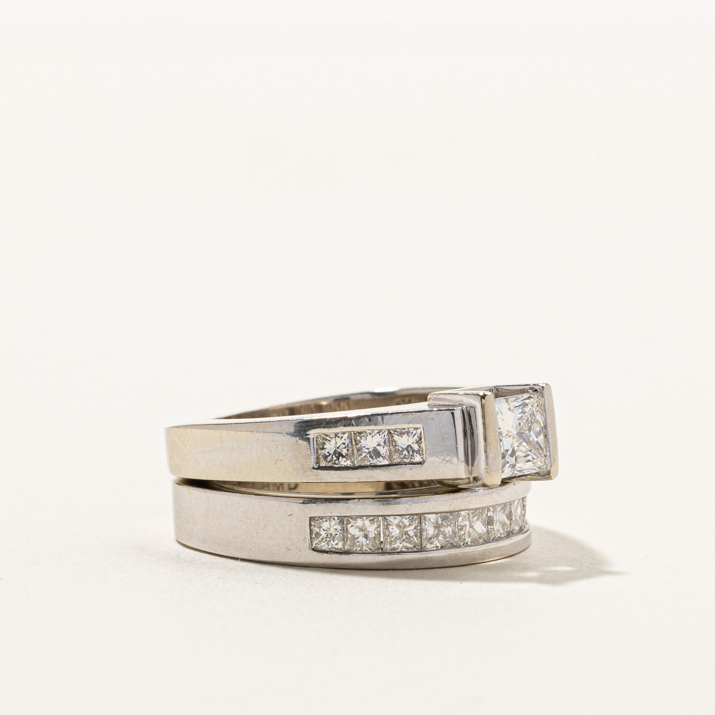 Princess Diamond Euro Shank Engagement Ring Set | 1.63ctw | SZ 6.25 |