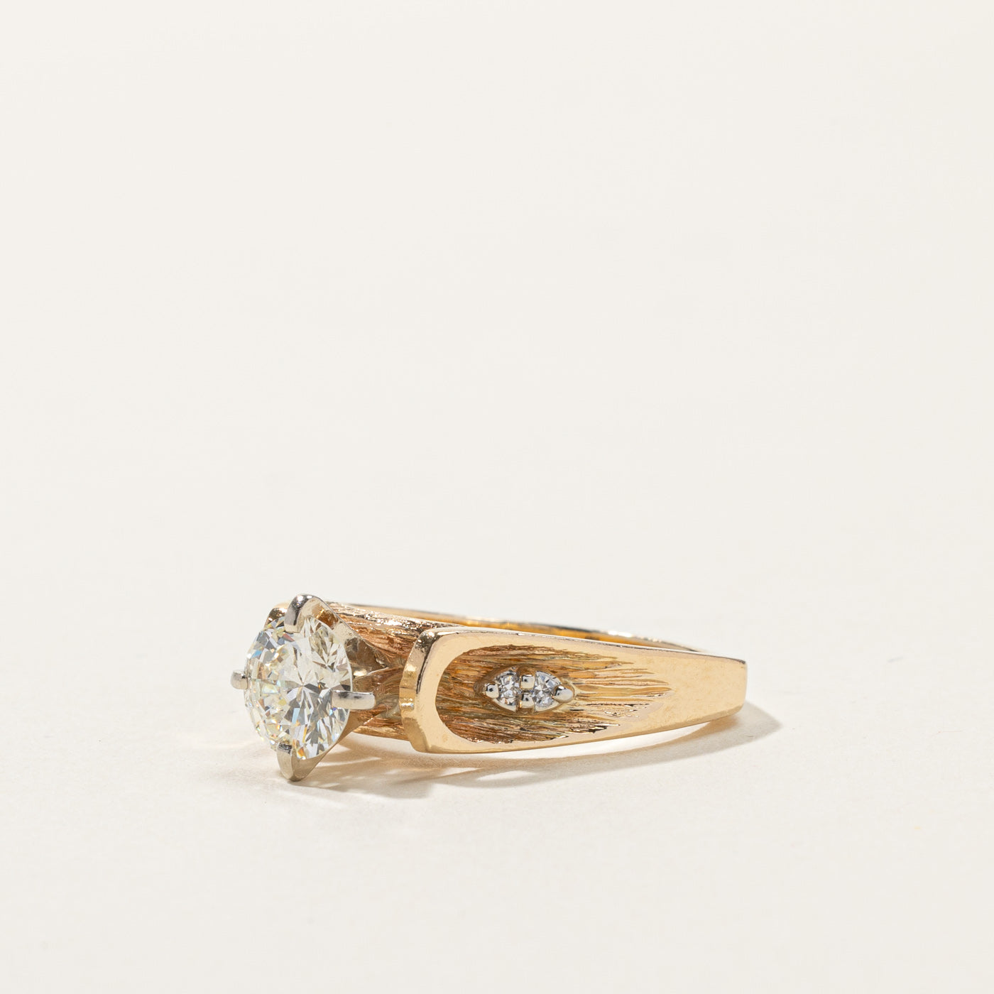 High Set Diamond Engagement Ring | 1.01ct VS2/SI1 H/I, 0.08ctw | SZ 6.5 |