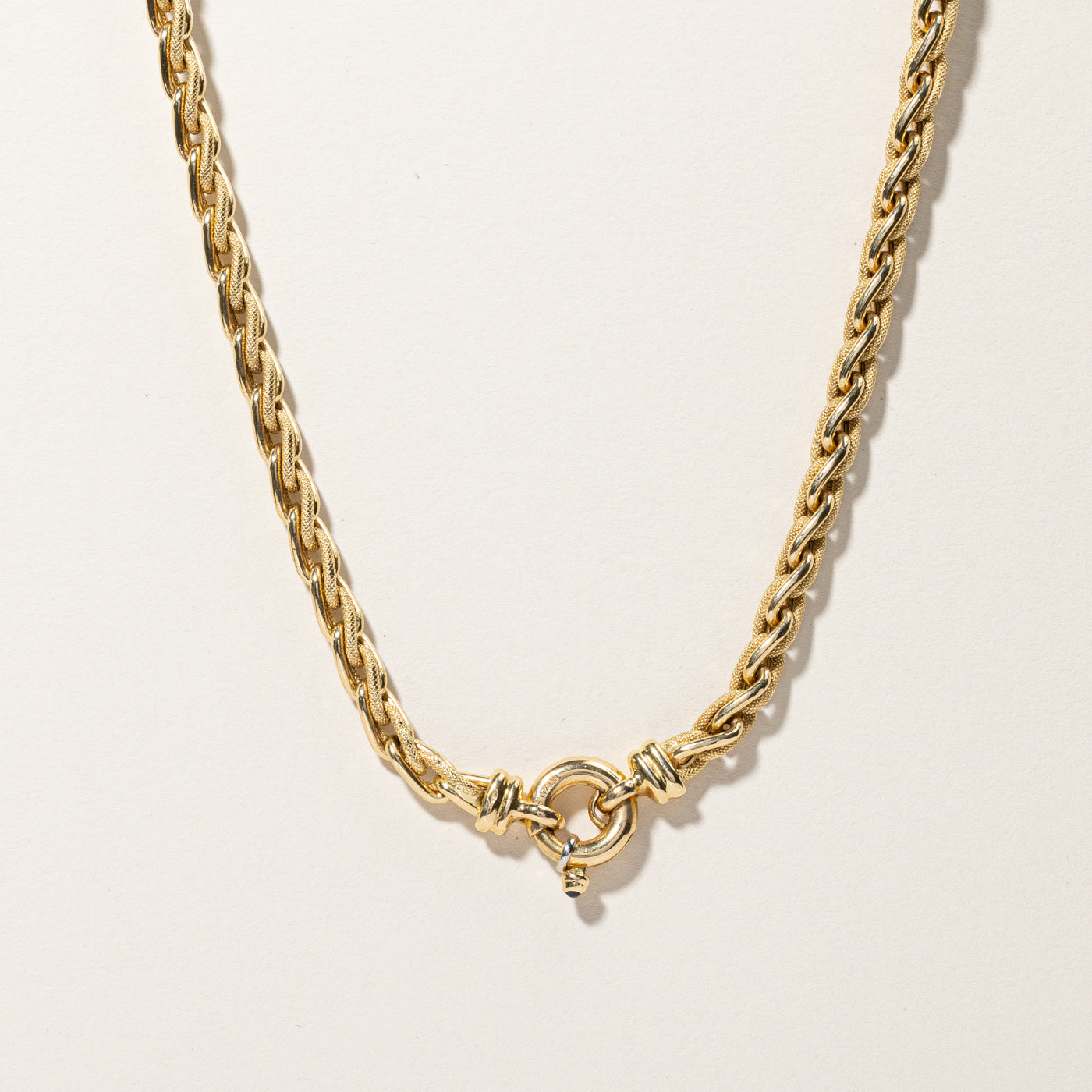 Italian 'Birks' Braided Yellow Gold Necklace | 18"|