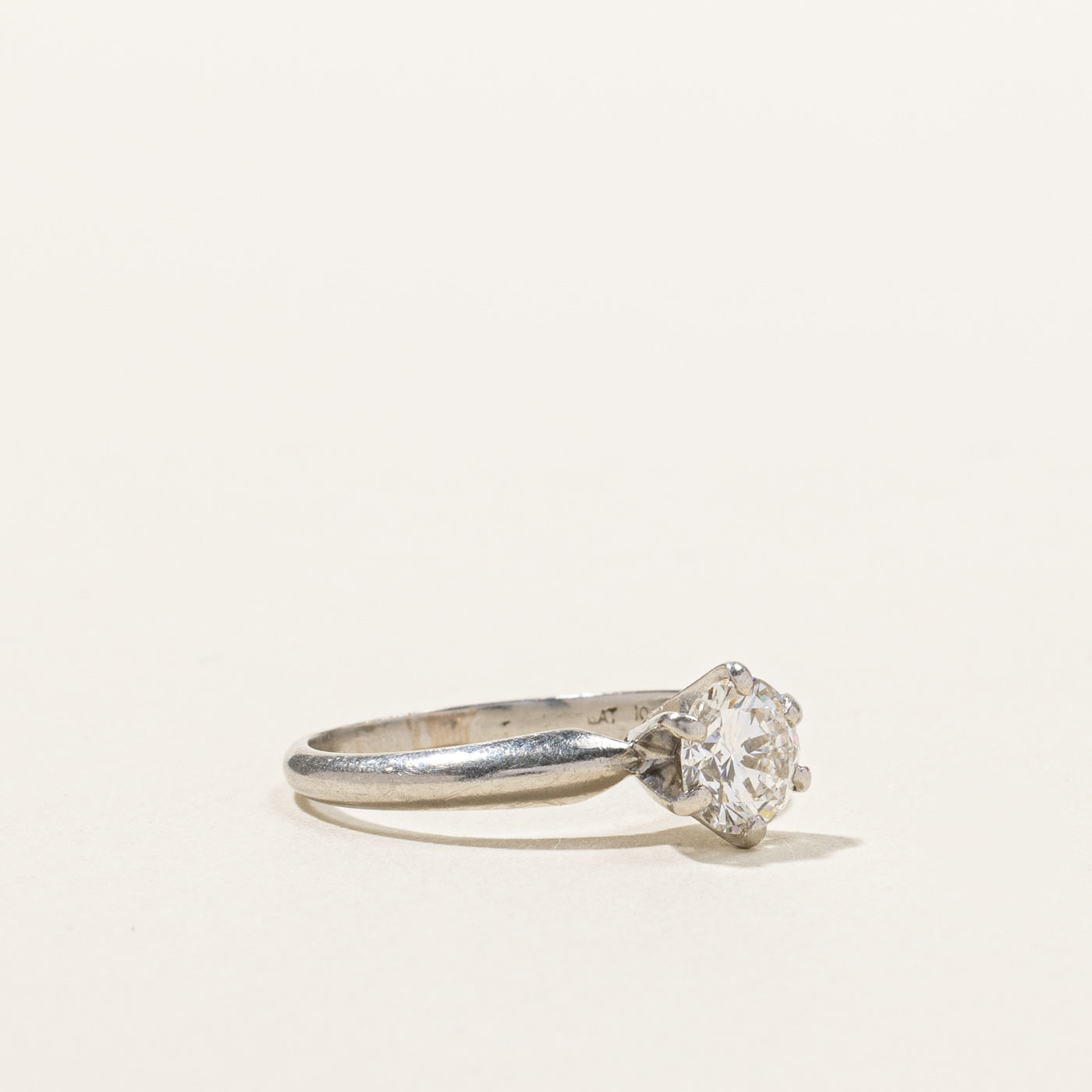 Solitaire Six Prong Diamond Engagement Ring | 1.00ct VS1/VS2 F | SZ 6.5 |