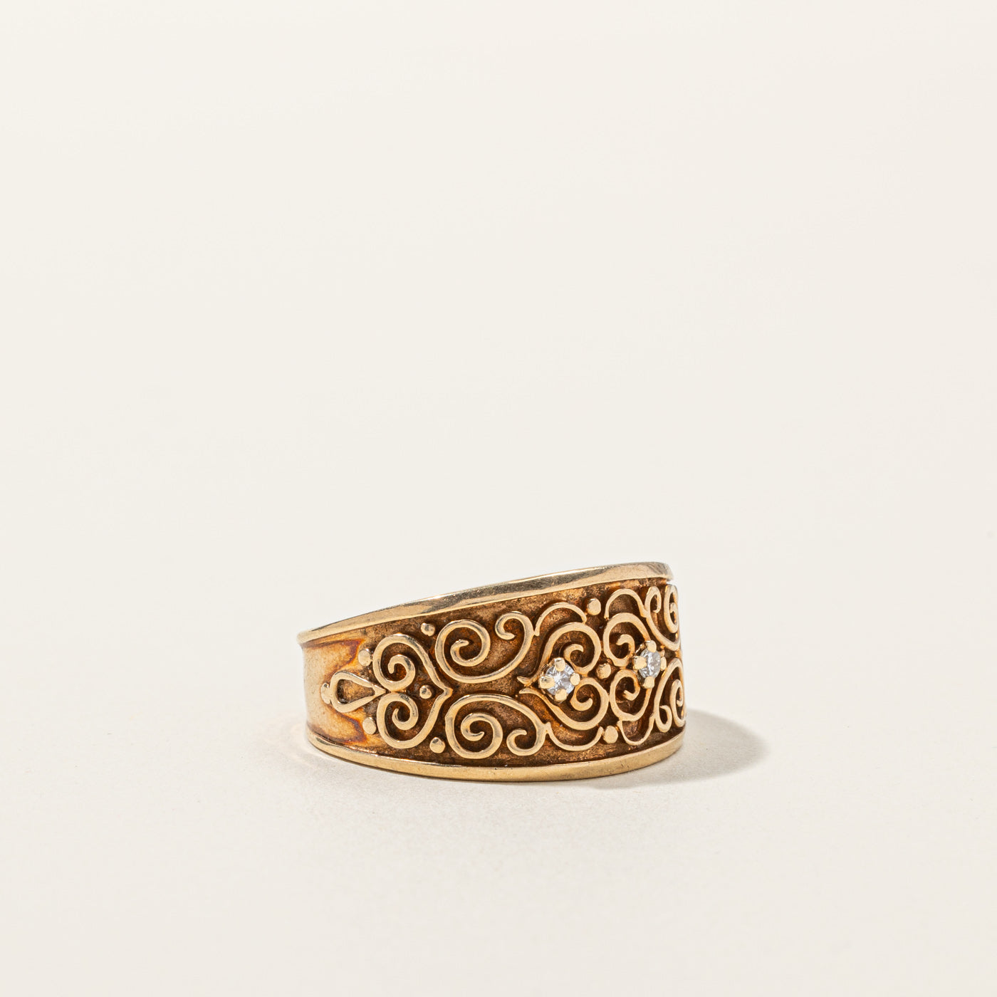 Filigree Diamond Ring | 0.06ctw | SZ 12.5 |