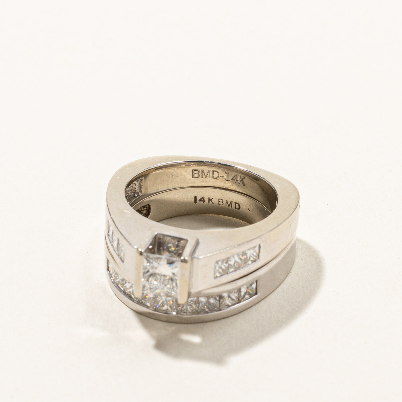 Princess Diamond Euro Shank Engagement Ring Set | 1.63ctw | SZ 6.25 |