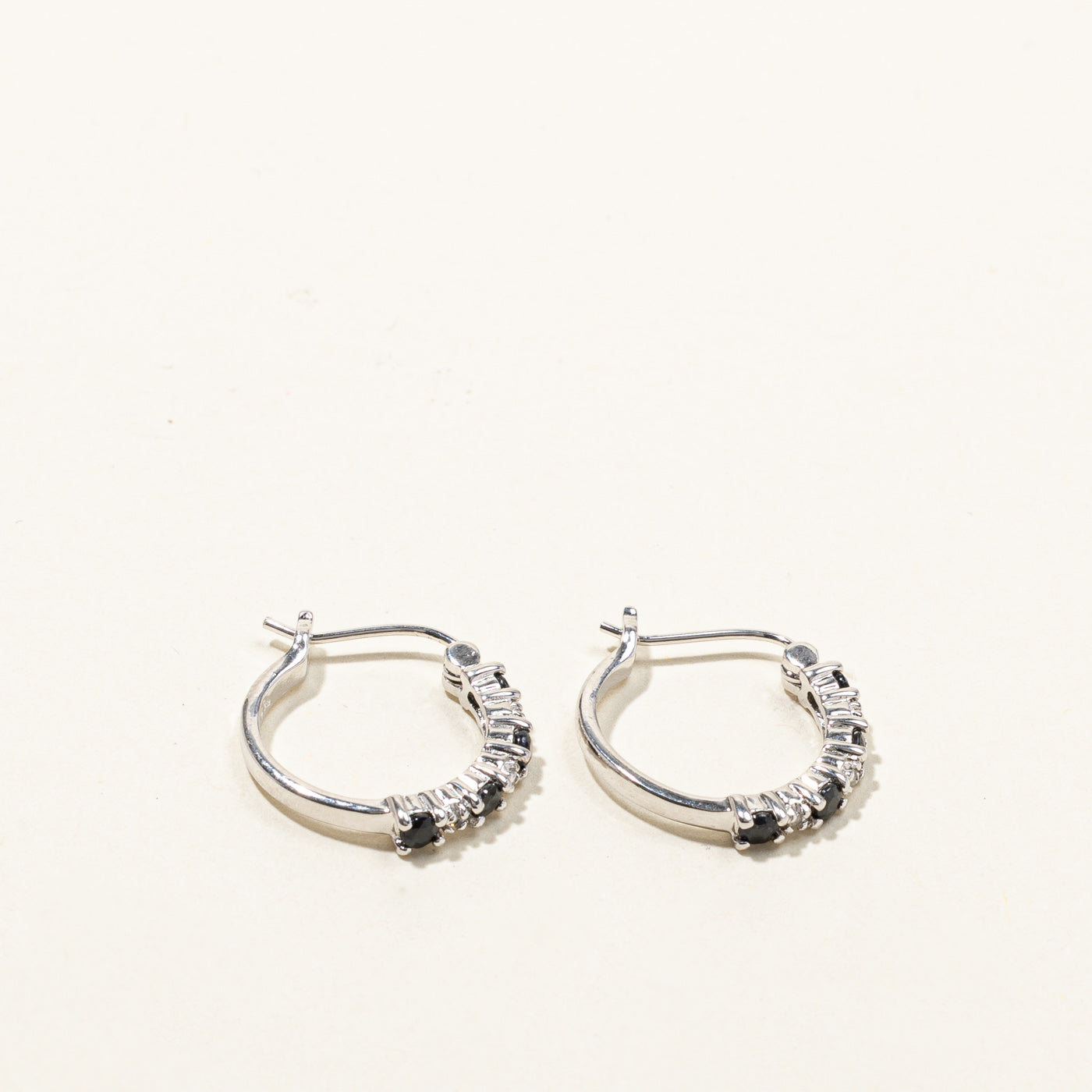 Sapphire & Diamond Hoop Earrings | 0.48ctw | 0.03ctw |