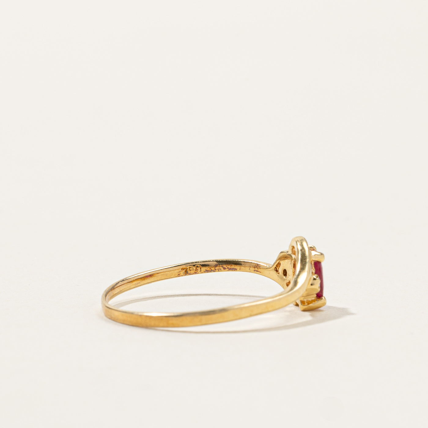 Bypass Ruby & Diamond Ring | 0.15ct | 0.01ctw | SZ 6.5 |