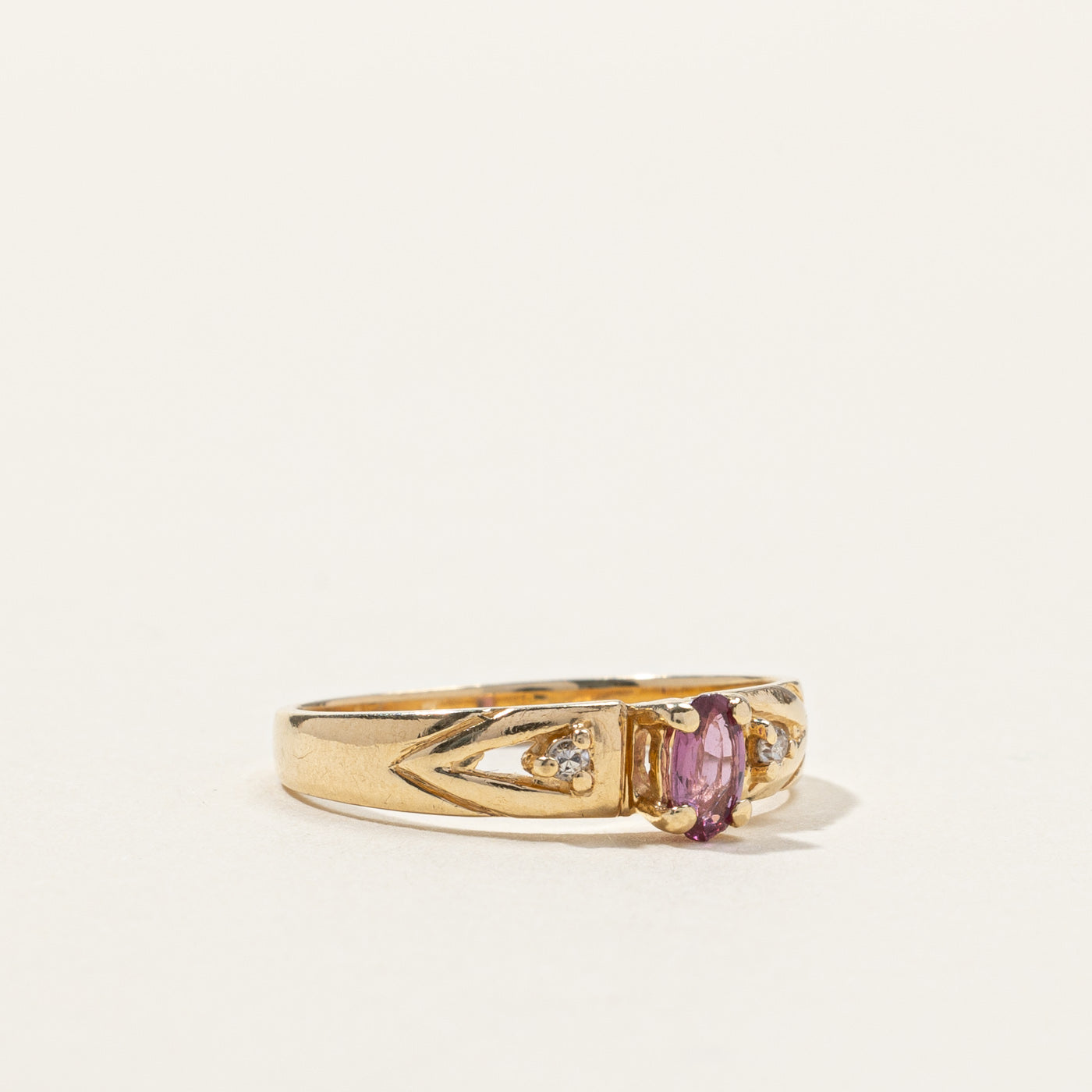 Three Stone Ruby & Diamond Ring | 0.16ct | 0.02ctw | SZ 5.5 |