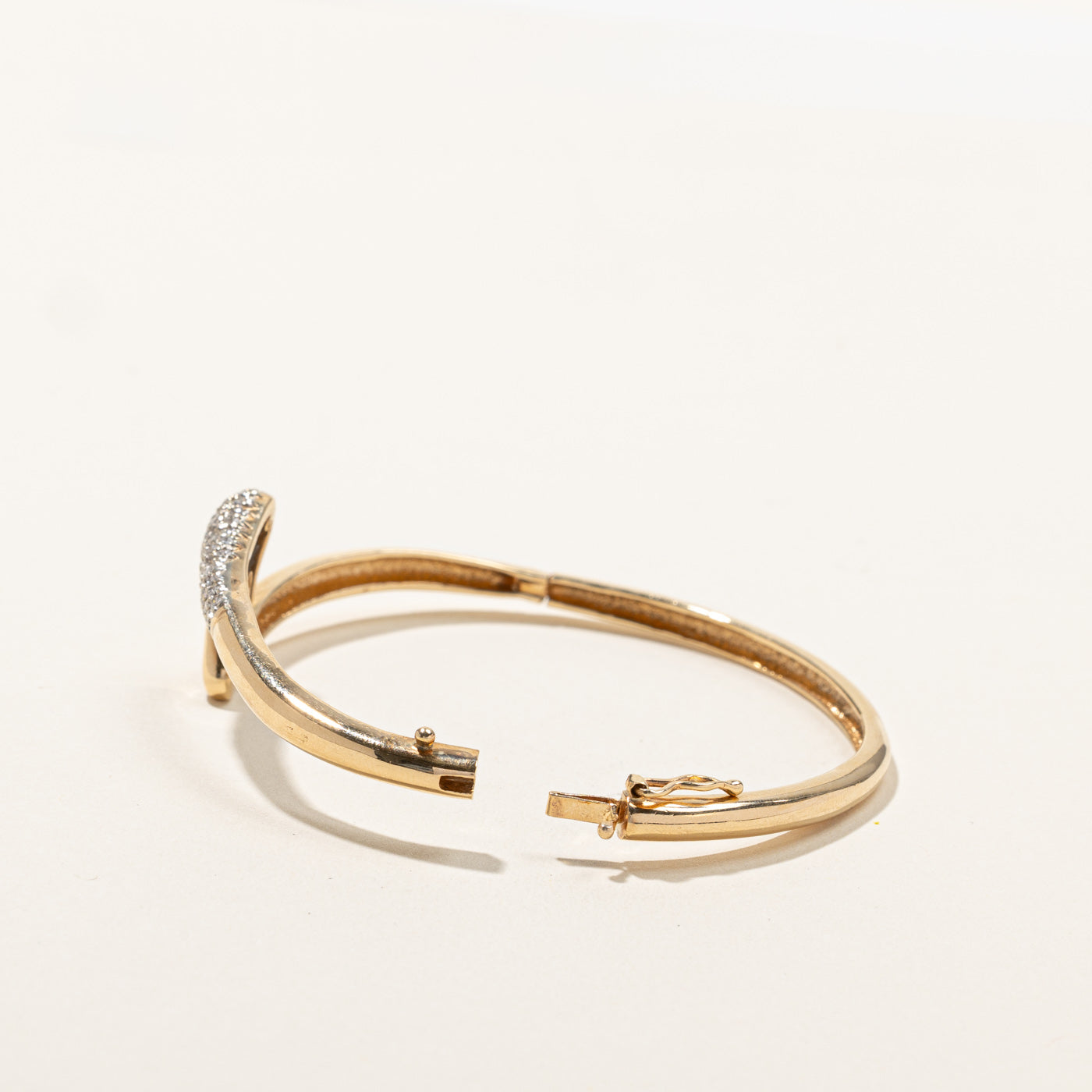 Pave Set Diamond Gold Bangle | 0.50ctw | 6"|