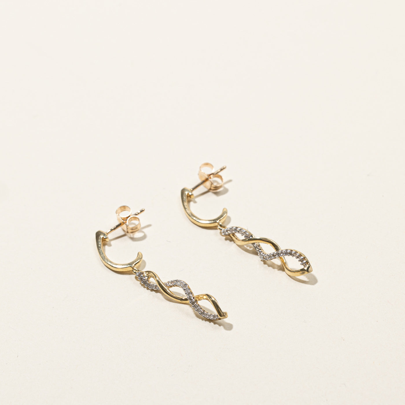 Boucles d'oreilles infini en diamants | 0,14 ct |