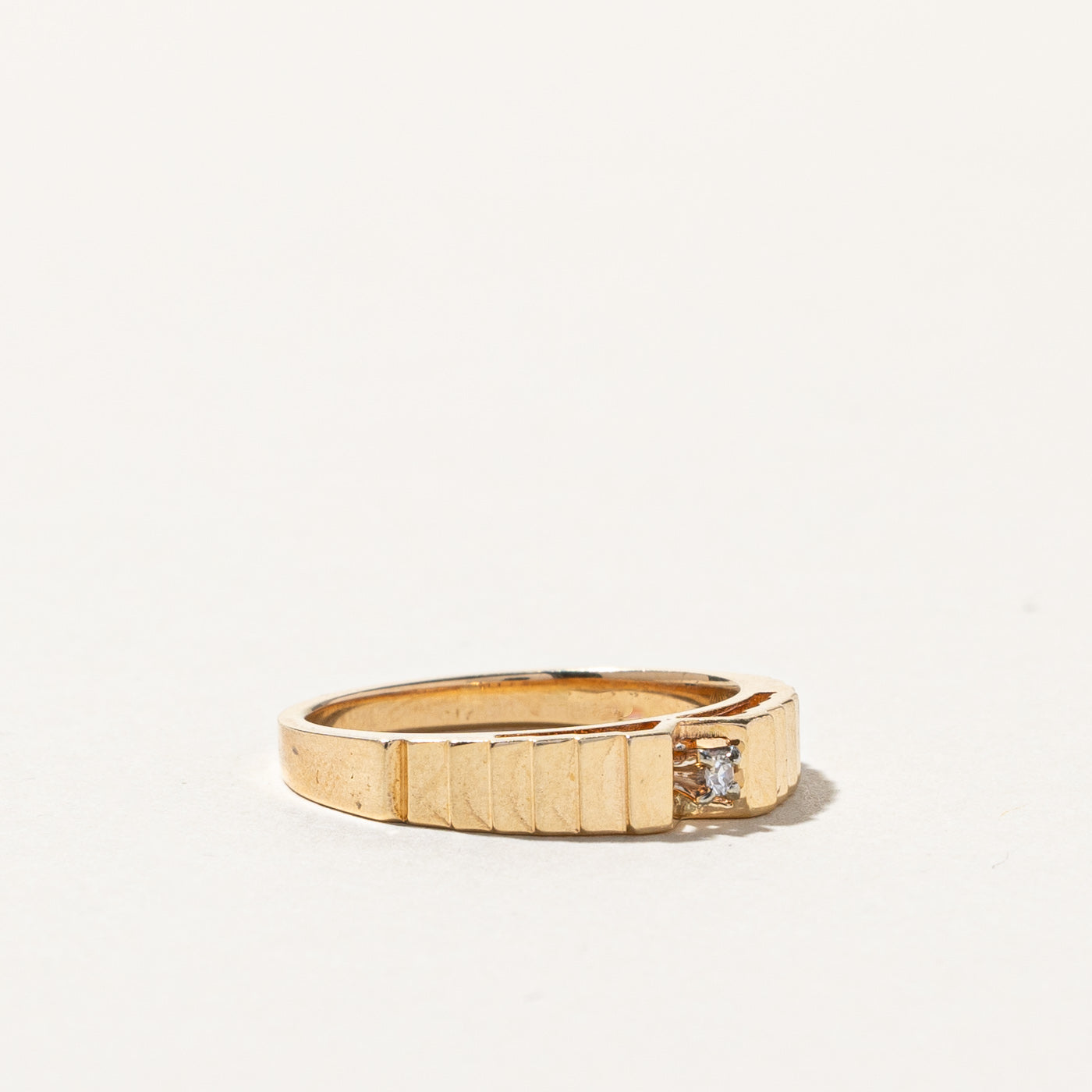Textured Diamond Ring | 0.02ct | SZ 6.25 |