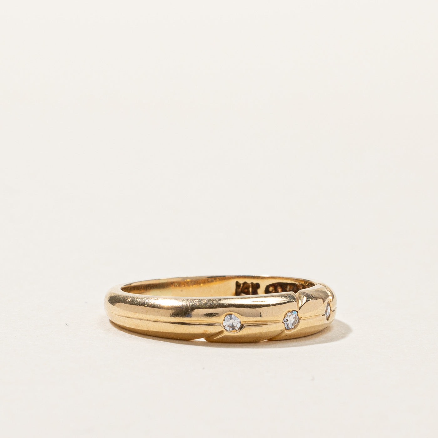 Three Stone Diamond Band | 0.03ctw | SZ 4 |