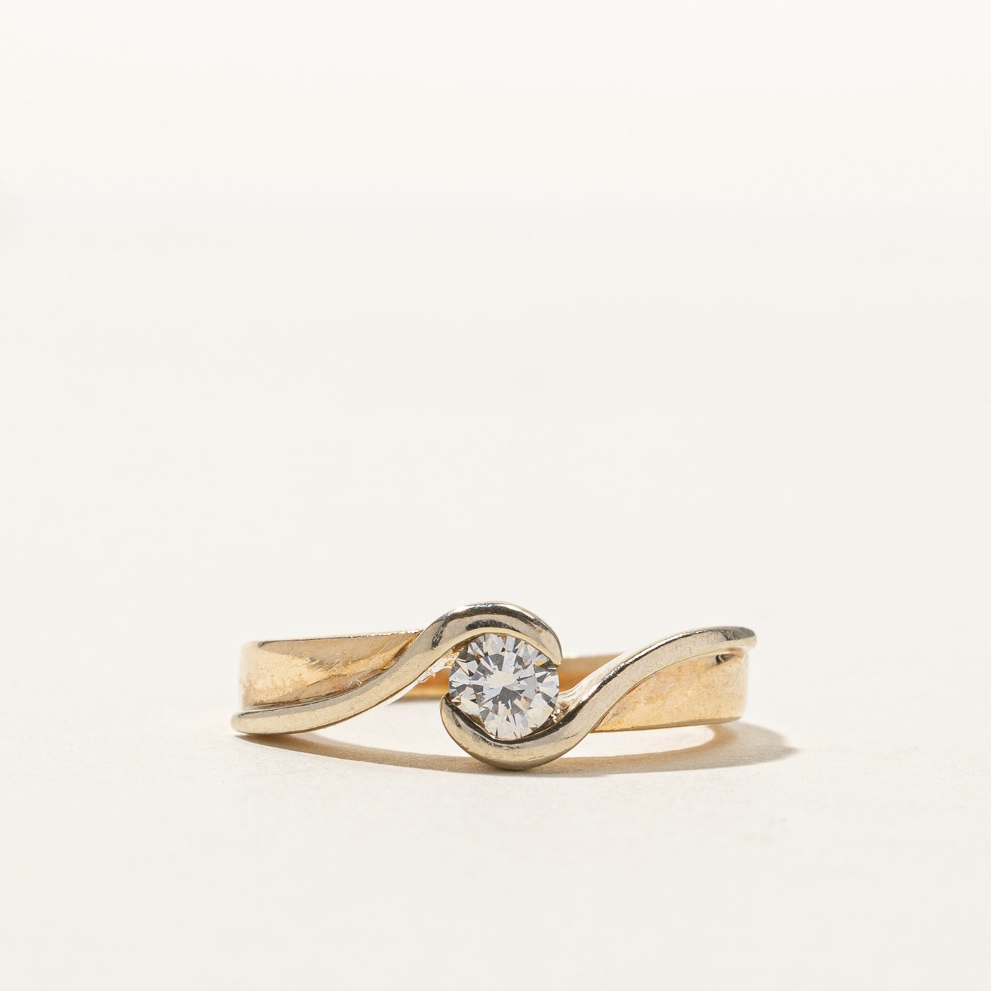 Semi Bezel Diamond Bypass Ring | 0.20ct | SZ 5.75 |