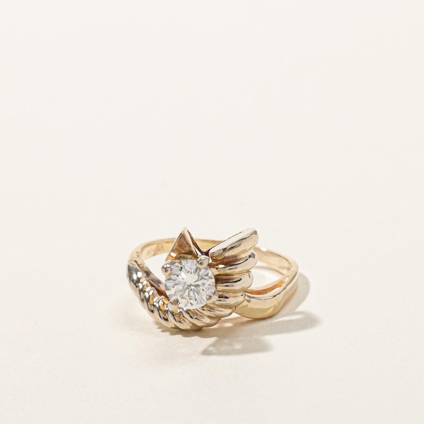 High Set Solitaire Abstract Diamond Ring | 0.53ct SI1 G/H | SZ 5.5 |