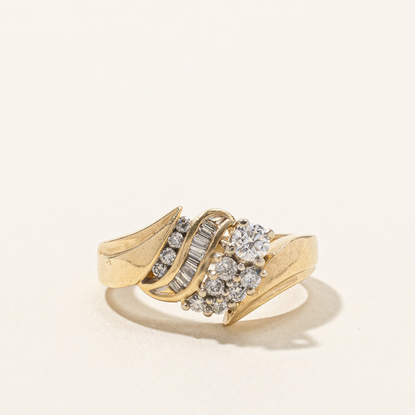 Diamond Cluster Bypass Ring | 0.42ctw | SZ 5.5 |