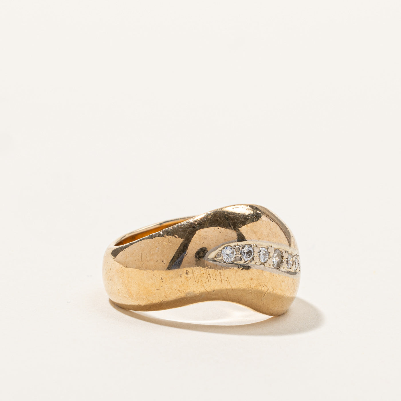 Diamond Wave Gold Band | 0.22ctw | SZ 9.75 |