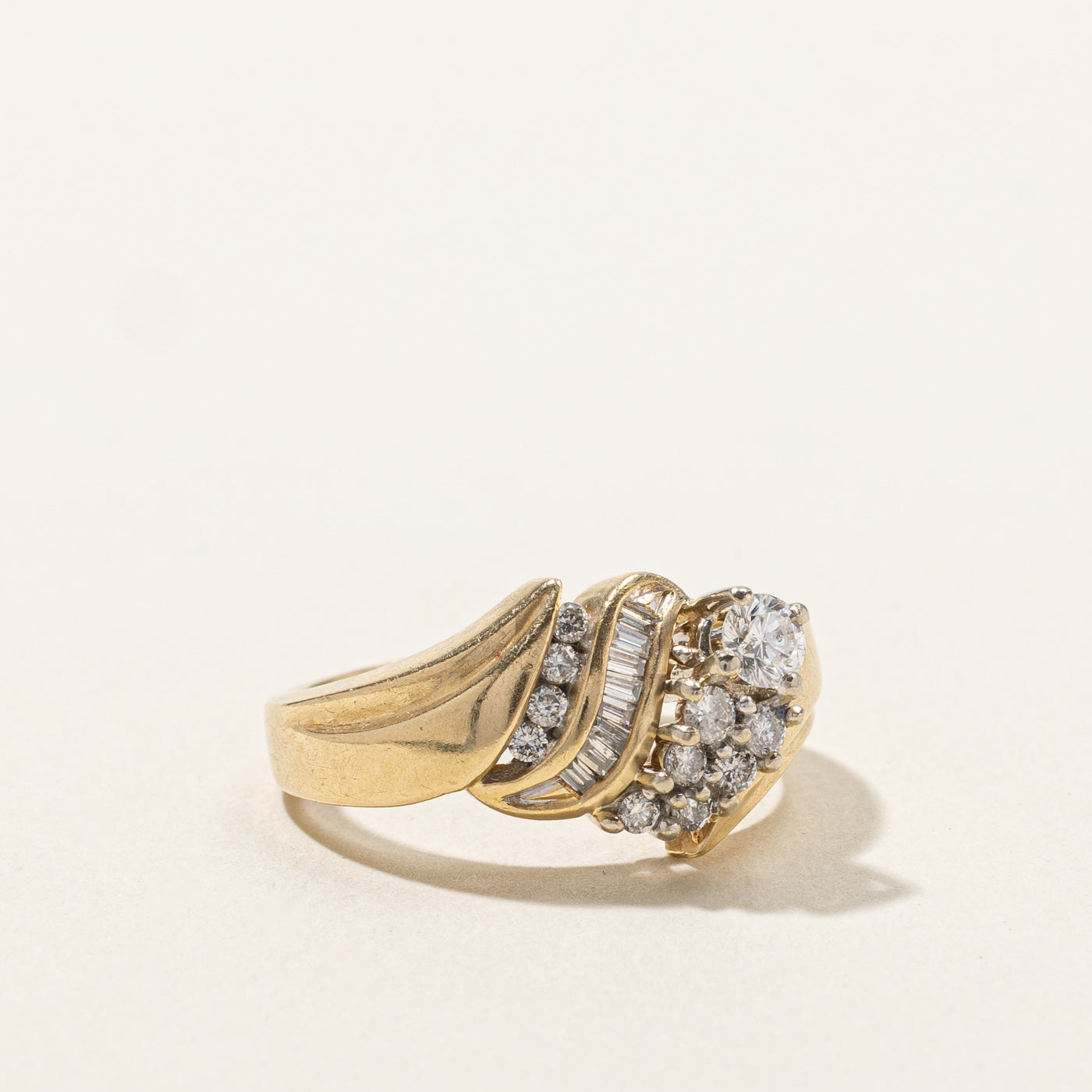 Diamond Cluster Bypass Ring | 0.42ctw | SZ 5.5 |