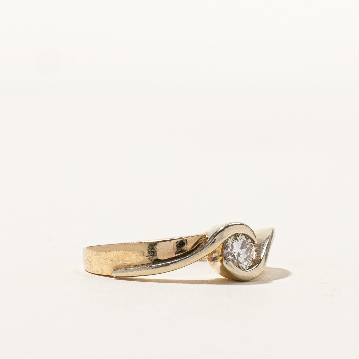 Semi Bezel Diamond Bypass Ring | 0.20ct | SZ 5.75 |