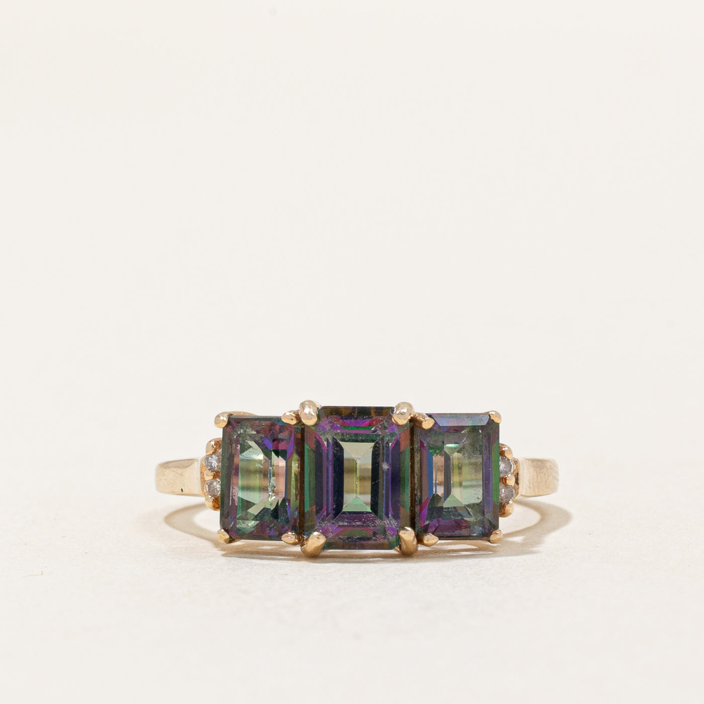 Mystic Topaz & Diamond Ring | 3.00ctw, 0.02ctw | SZ 6.75 |